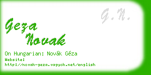 geza novak business card